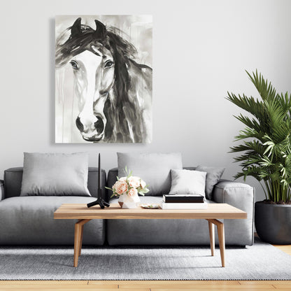 Magnifique toile de cheval sauvage | Décoration minimaliste