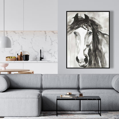 Beautiful Wild Horse Framed Canvas | Minimalist Bedroom Decor