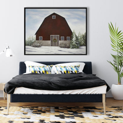 White Bedroom Rustic Canvas - It's Winter on the Farm Decor
