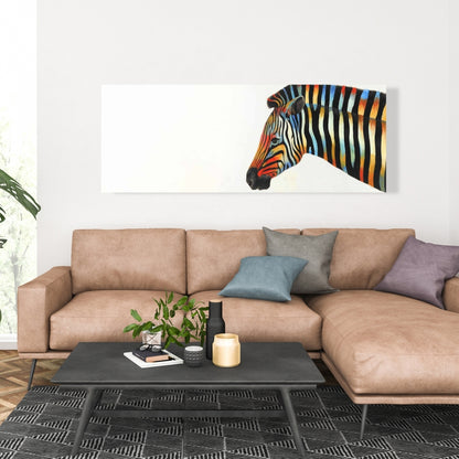 Colorful Zebra Exotic Canvas - Animal Bedroom Home Decor