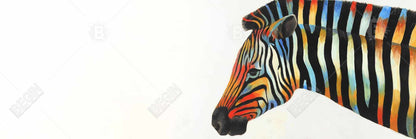 Toile encadrée Zèbre coloré | Art animalier exotique pour la décoration intérieure