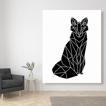 Geometric Fox Canvas | Bedroom Decor | Animal Shapes Art