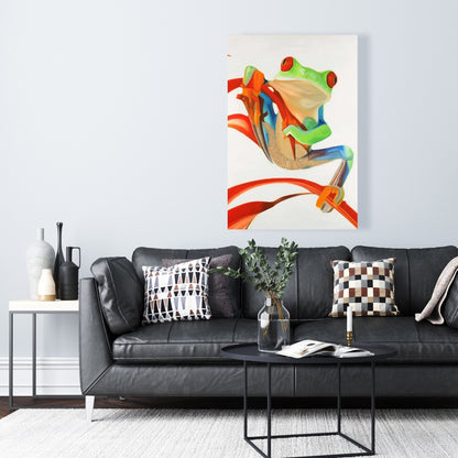 Exotic Blue Canvas | Red-eyed Frog Home Decor Artwork