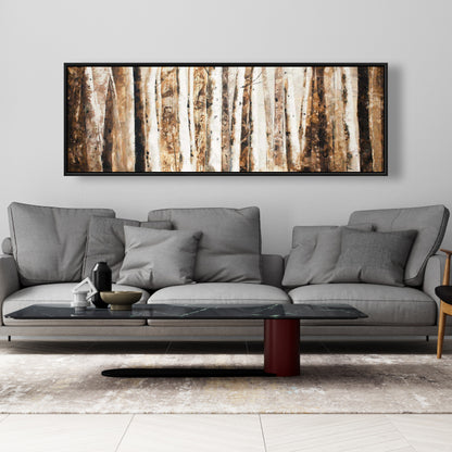 Toile encadrée moderne abstraite représentant des arbres forestiers | Décoration d'intérieur