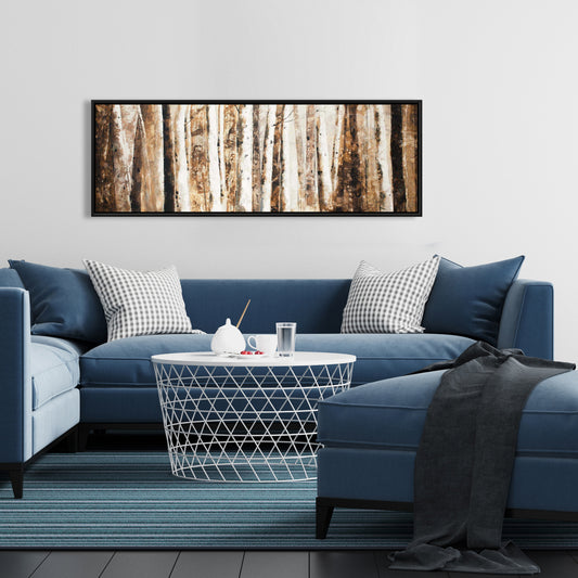 Modern Abstract Forest Trees Framed Canvas | Home Decor Art