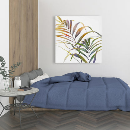 Watercolor Tropical Palm Leaves Canvas | Botanical Wall Art