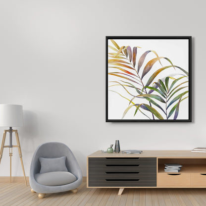 Toile aquarelle feuilles de palmier tropicales - Décoration d'intérieur exotique