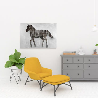 Gambading Abstract Horse Canvas - Brown Animal Bedroom Decor