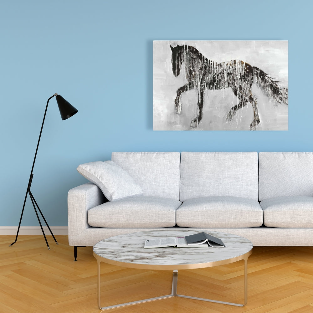 Horse Brown Silhouette Canvas - Farm Animal Home Decor