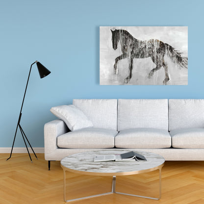 Horse Brown Silhouette Canvas - Farm Animal Home Decor