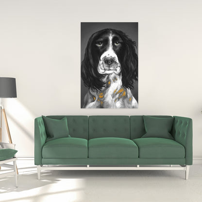 Beautiful English Springer Spaniel Gray Canvas - Home Decor