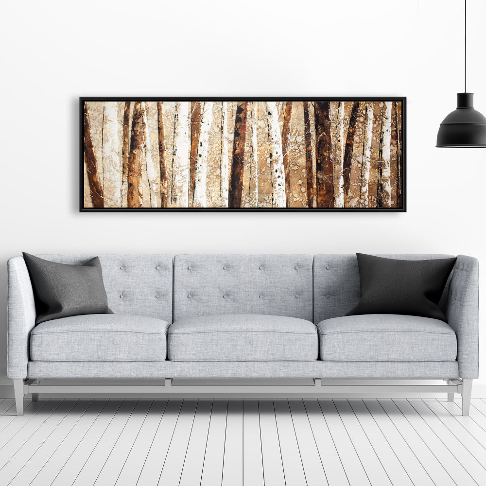 Toile décorative Troncs d'arbres | Décoration encadrée marron pour chambre