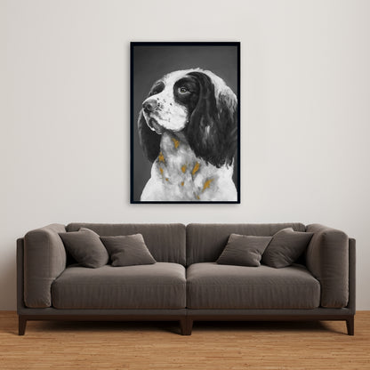 Gray English Springer Spaniel Canvas | Contemporary Home Decor