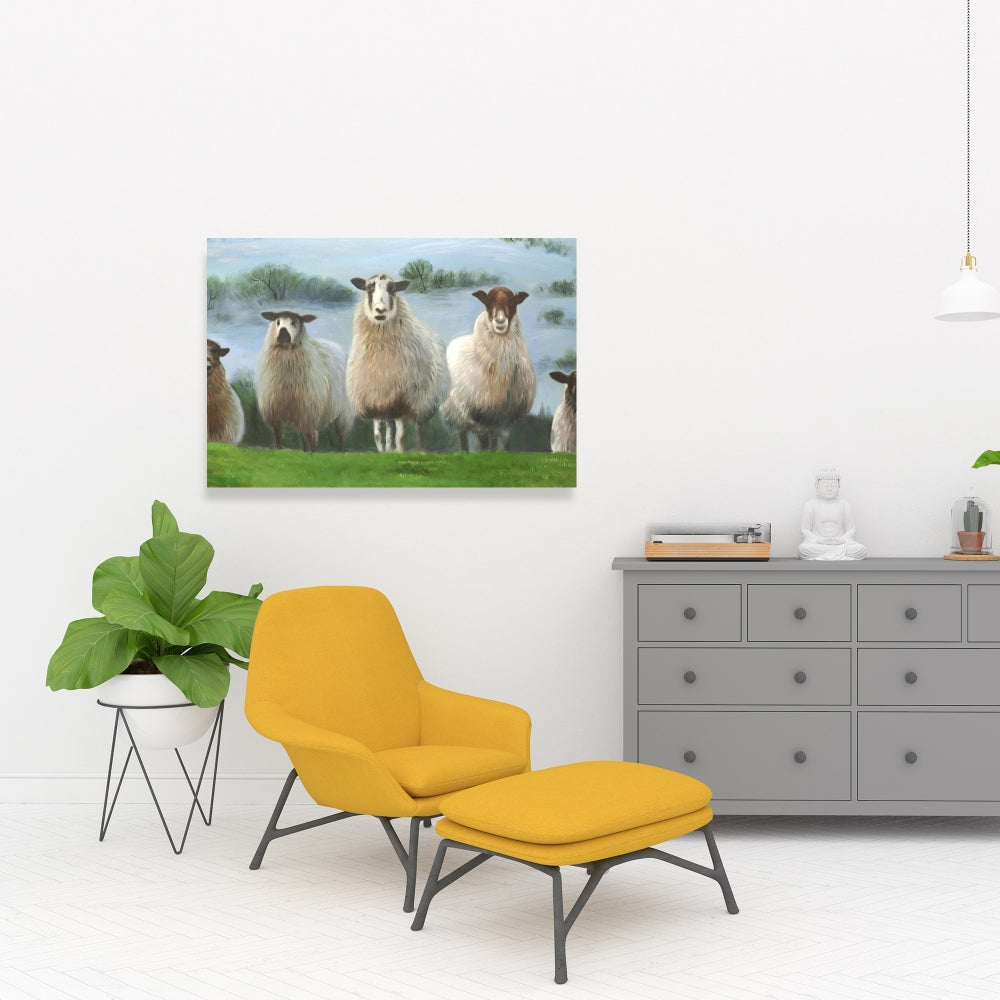 Flock of Sheep Canvas - Rustic Farm Animal Home Decor Art