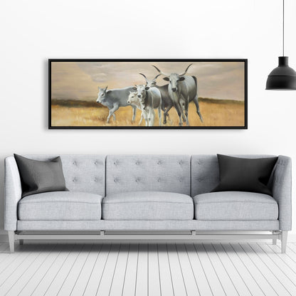 Toile encadrée « Élevage d'animaux de la ferme Nguni » | Décoration de chambre
