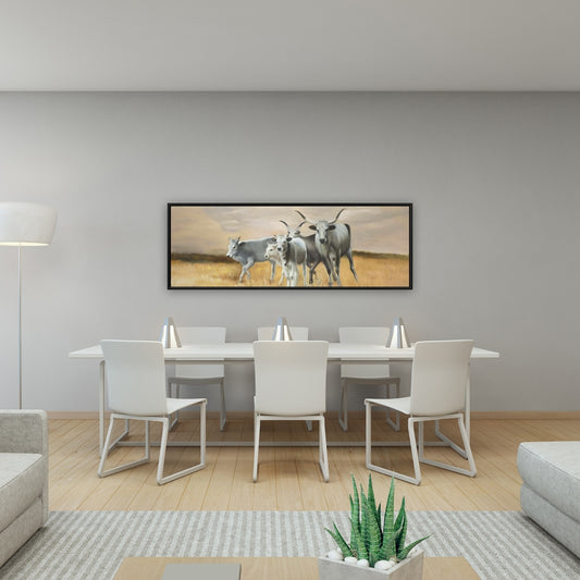 Nguni Breeding Farm Animals Framed Canvas | Bedroom Decor