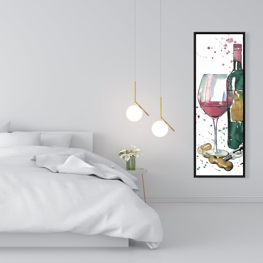 Bottle of Red Wine Canvas | Home Decor Framed Art
