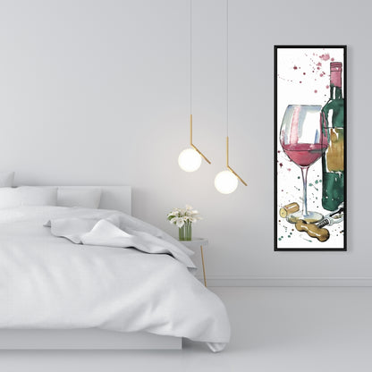 Bottle of Red Wine Canvas | Home Decor Framed Art