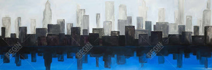 Blue City Building Canvas | Home Decor Wall Art