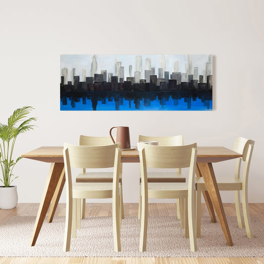Blue City Building Canvas | Home Decor Wall Art