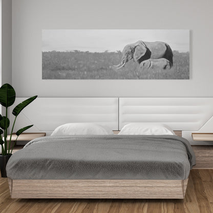 Elephants in the Savannah Canvas | African Animals Home Decor