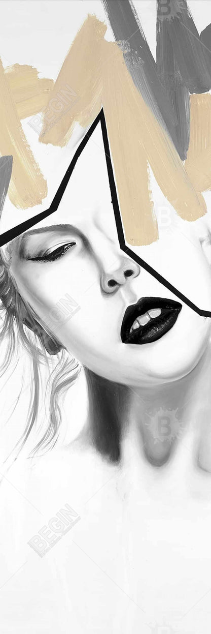 Toile encadrée moderne « Femme divisée » | Décoration de chambre