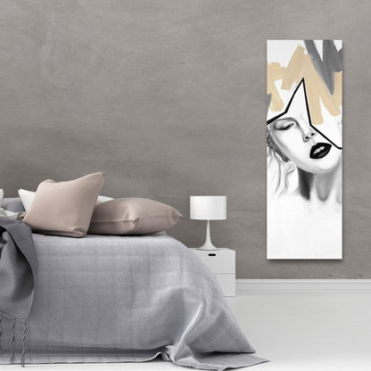 Divided Woman Canvas - Beauty Gray Bedroom Wall Art Decor