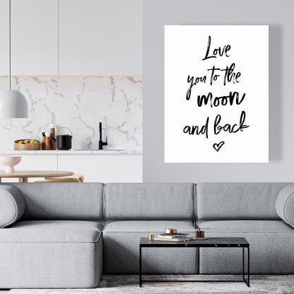 Love You to the Moon and Back Canvas | Romantic Home Decor
