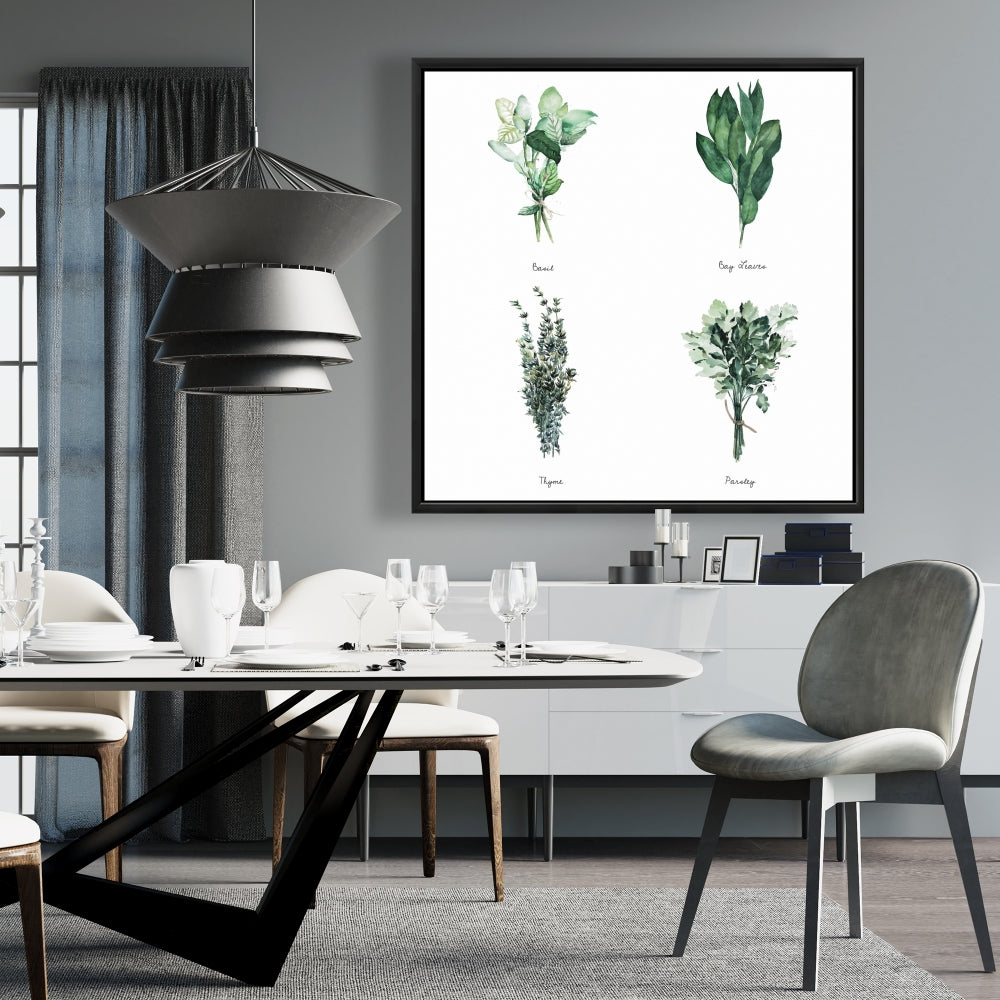 Toile de cuisine « Herbes fines florales et botaniques » | Décoration intérieure