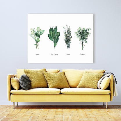 Toile verte « Feuilles de ferme » – Décoration d'intérieur Fine Herbs