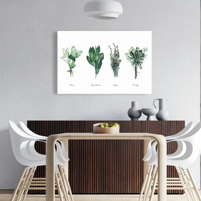 Toile verte « Feuilles de ferme » – Décoration d'intérieur Fine Herbs
