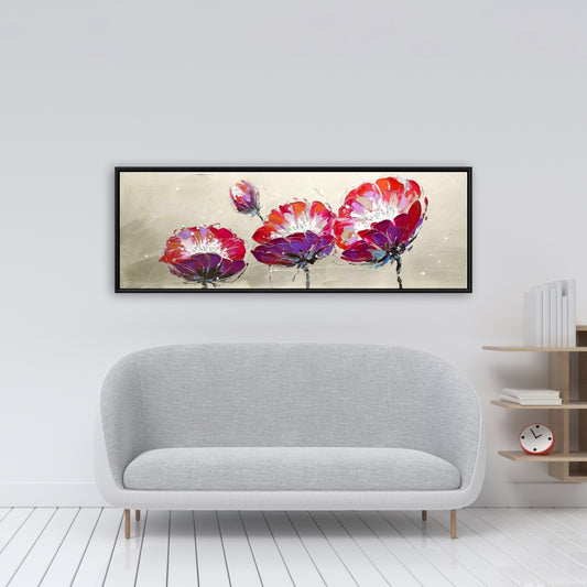 Gray Bedroom Contemporary Framed Canvas | Three Wild Flowers