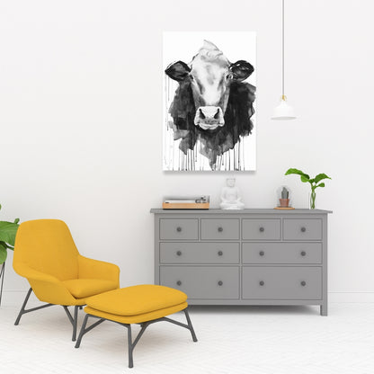 Cow Canvas Art - Farm Animals Kitchen Decor for Home