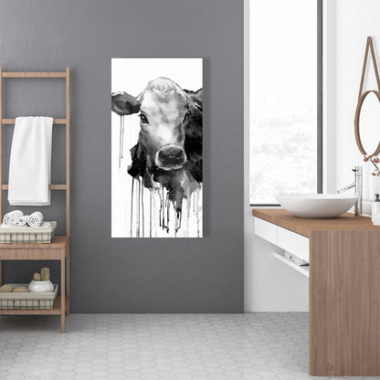 Gray Jersey Cow Canvas | Farm Animals Wall Art Home Decor