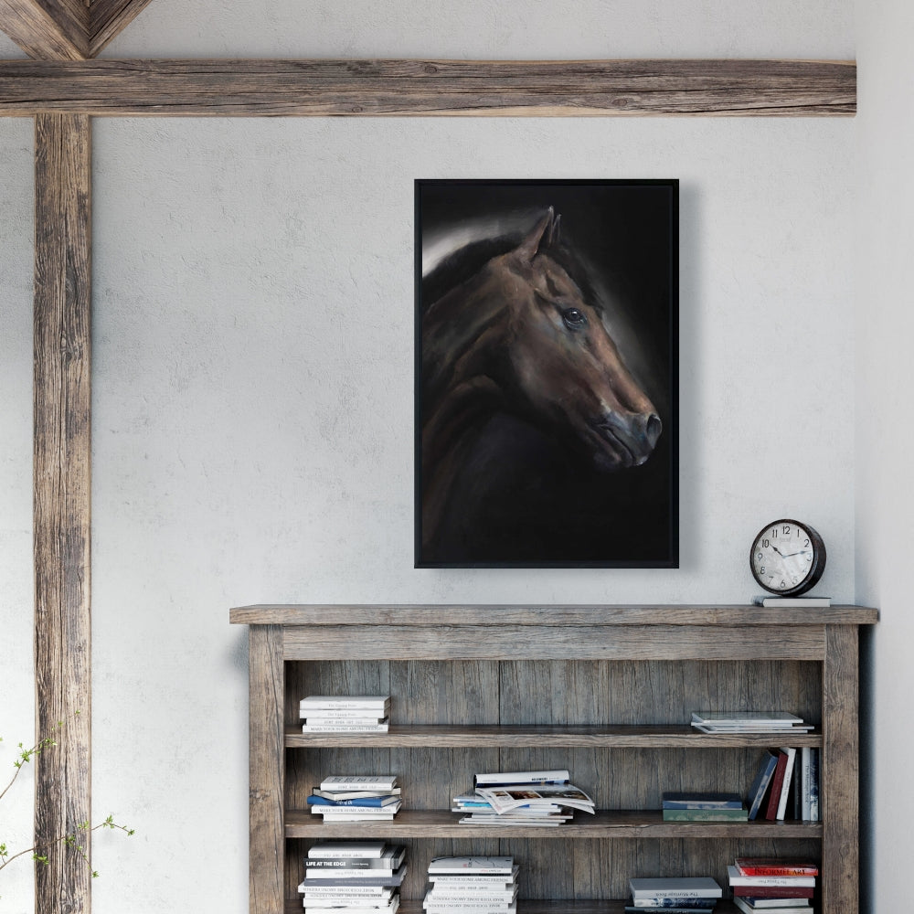 Loneliness Horse Rustic Canvas - Framed Office Home Decor