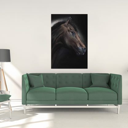 Loneliness Horse Rustic Brown Canvas | Home Decor Art Piece