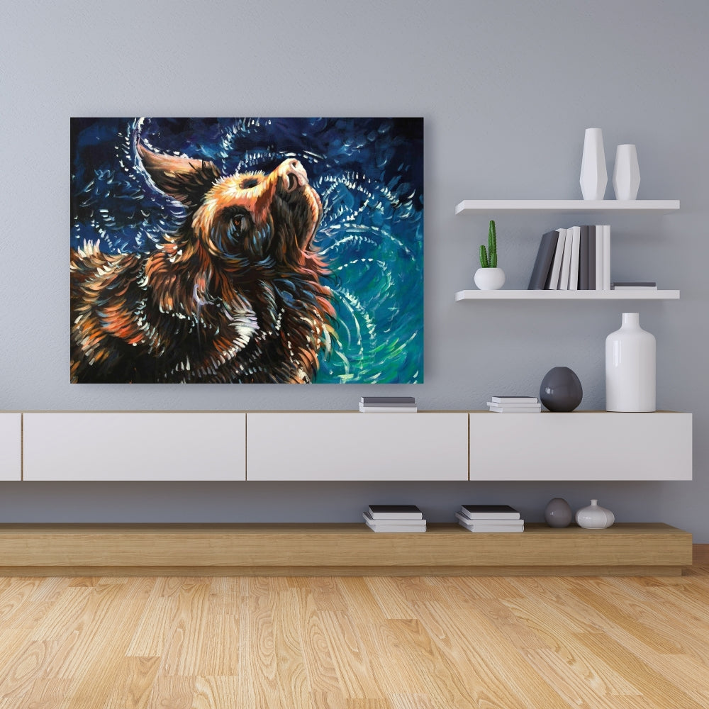 Wet Golden Retriever Canvas | Bedroom Animals Home Decor