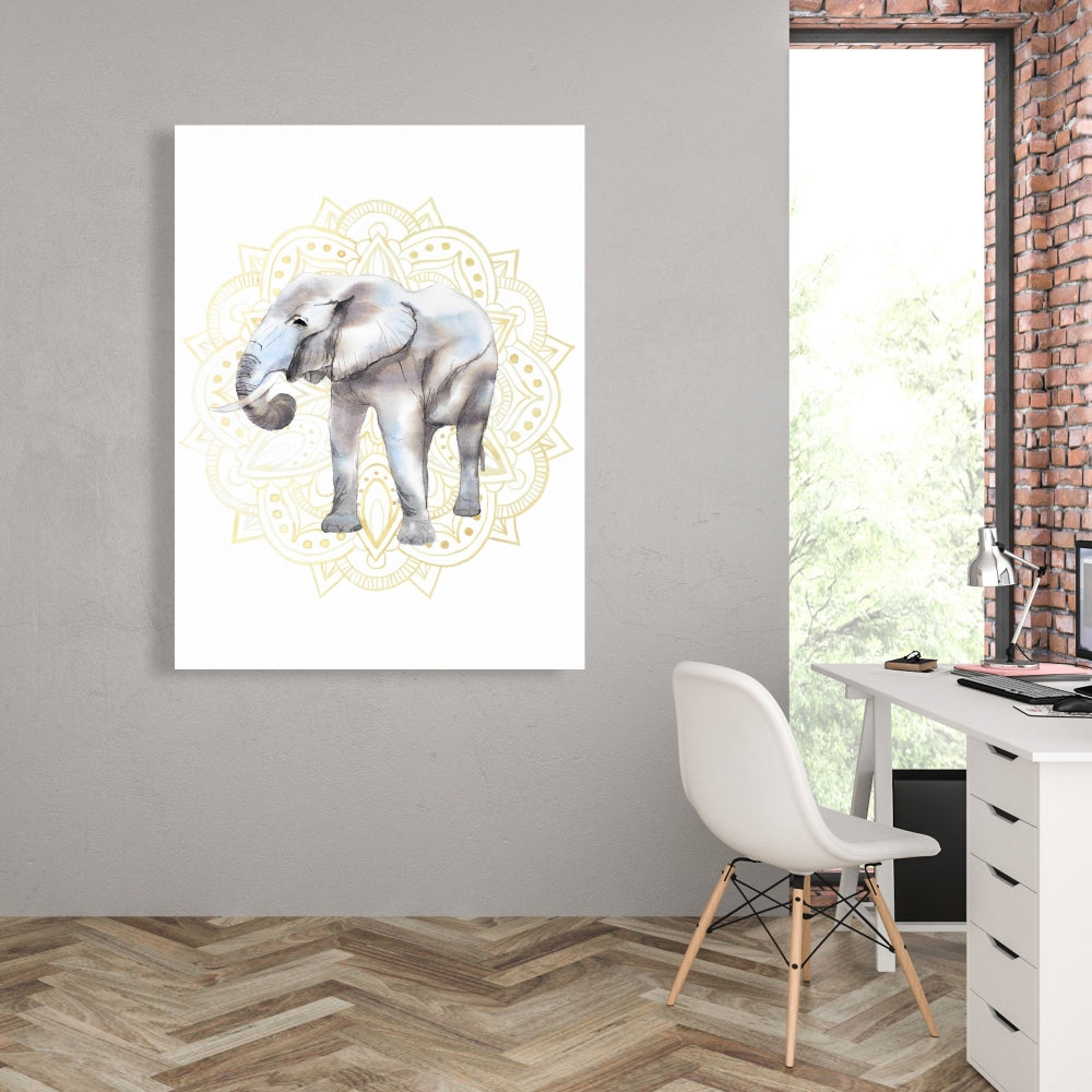 Bohemian Elephant Canvas - Elephant on Mandalas | Home Decor