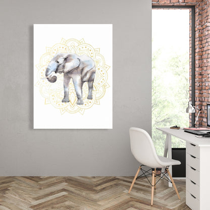 Bohemian Elephant Canvas - Elephant on Mandalas | Home Decor