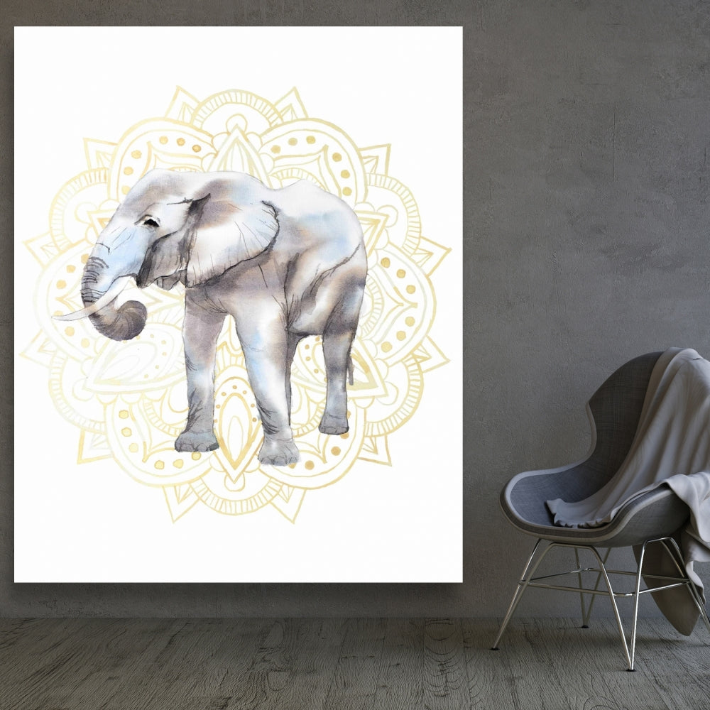 Bohemian Elephant Canvas - Elephant on Mandalas | Home Decor