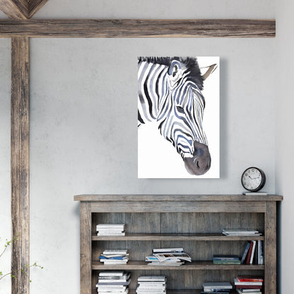 Toile bleue représentant un zèbre pour chambre à coucher | Décoration murale