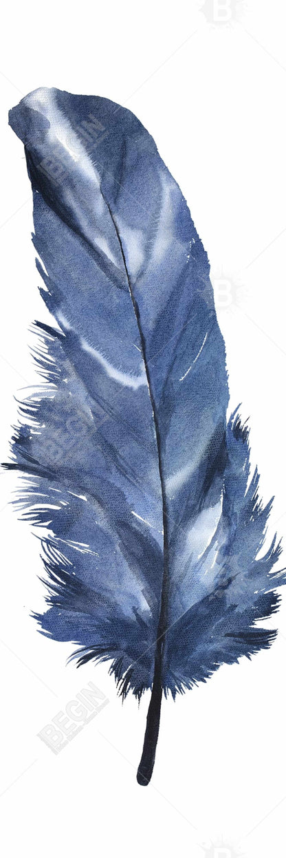 Blue Feather Bohemian Canvas | Feathers Animals Home Decor