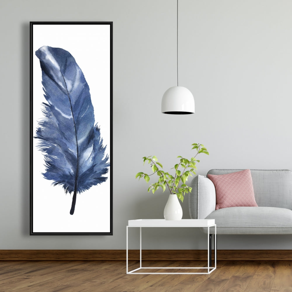 Blue Feather Bohemian Canvas | Feathers Animals Home Decor