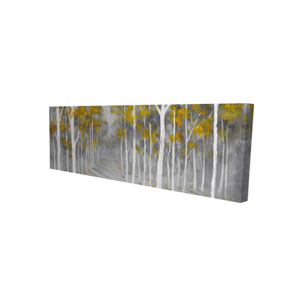 Toile encadrée représentant un paysage de forêt de bouleaux et d'arbres gris - Décoration d'intérieur