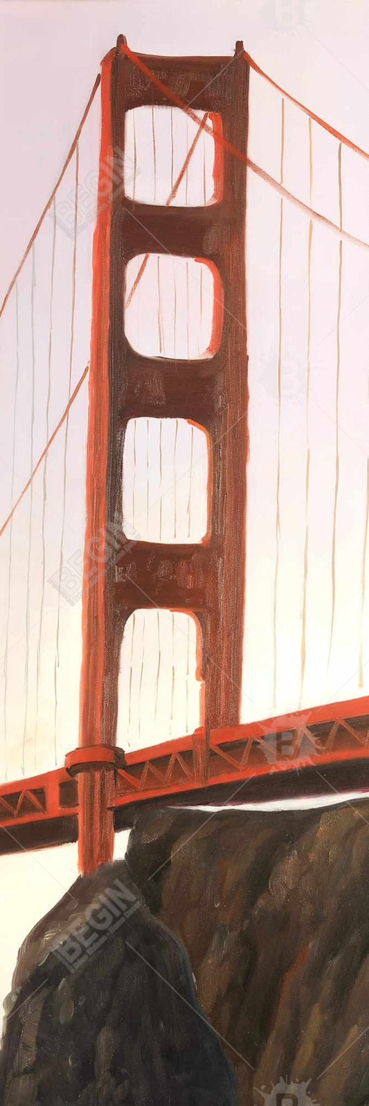 Sunset on the Golden Gate Bridge Canvas | Pink Home Decor