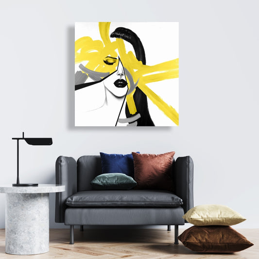 Beauty Divided Gray Canvas - Modern Home Decor Art Piece