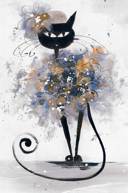 Cartoon Black Cat Magnetic Canvas | American Animal Decor