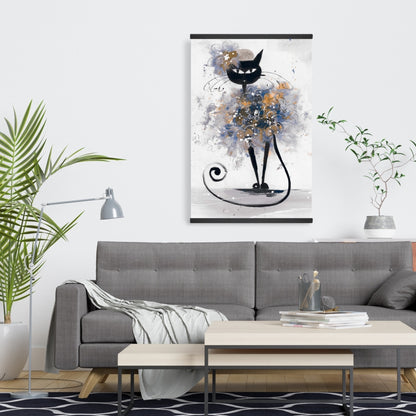 Cartoon Black Cat Magnetic Canvas | American Animal Decor