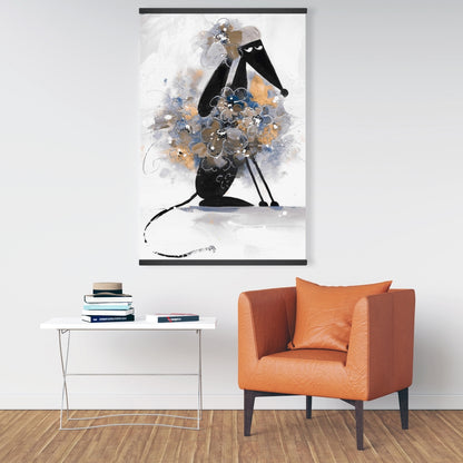 Afghan Hound Dog Blue Magnetic Canvas - Pet Bedroom Decor