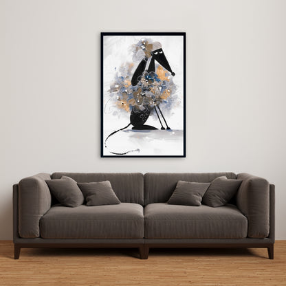 Toile représentant un lévrier afghan | Décoration de chambre américaine